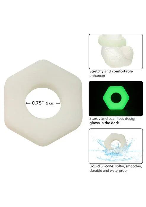 Bestel: Silicone Prolong Sexagon Ring by CalExotics - bij Happytoys.nl, happytoys.be, Happytoys.ae: erotische sex webshop | liever Happy dan Easy ⭐⭐⭐⭐⭐