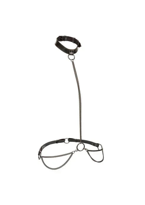 Bestel: Chain Halter & Collar by CalExotics - bij Happytoys.nl, happytoys.be, Happytoys.ae: erotische sex webshop | liever Happy dan Easy ⭐⭐⭐⭐⭐ - Default Title - 16771 - BLACK