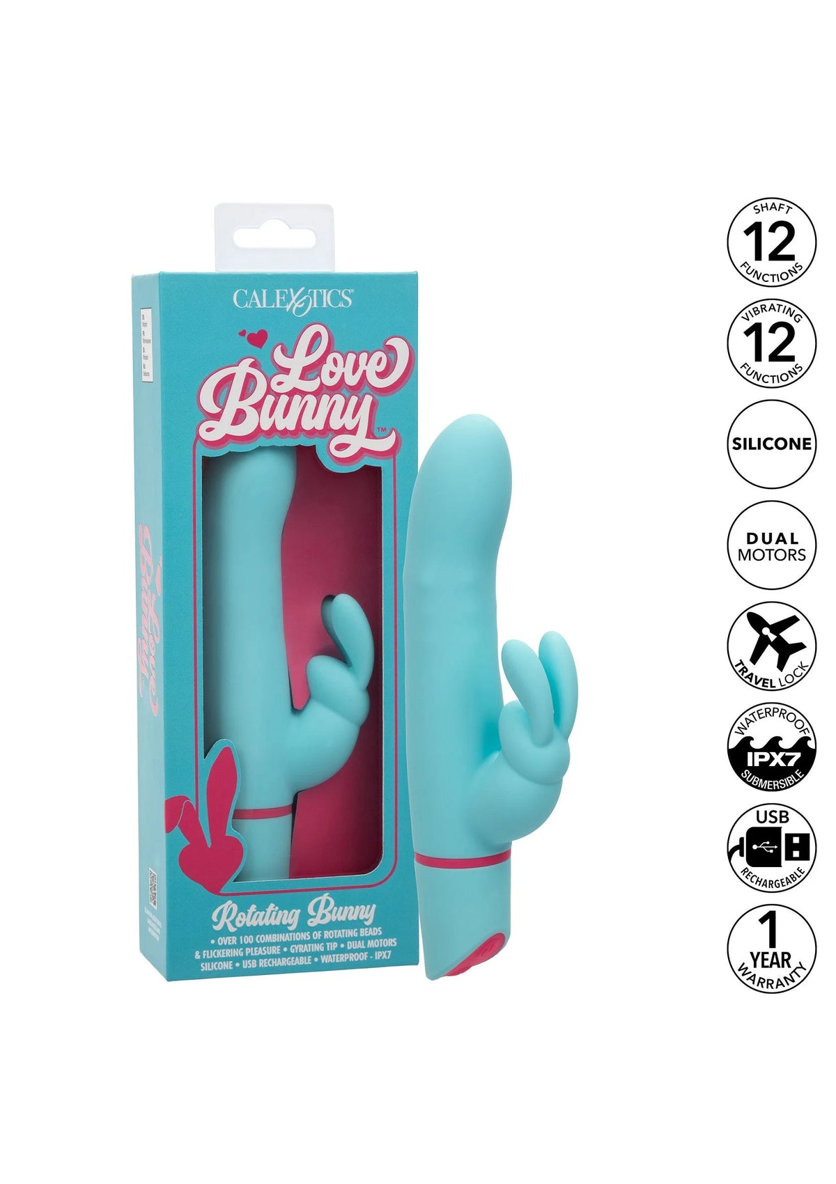 Bestel: Love Bunny Rotating Bunny by CalExotics - bij Happytoys.nl, happytoys.be, Happytoys.ae: erotische sex webshop | liever Happy dan Easy ⭐⭐⭐⭐⭐