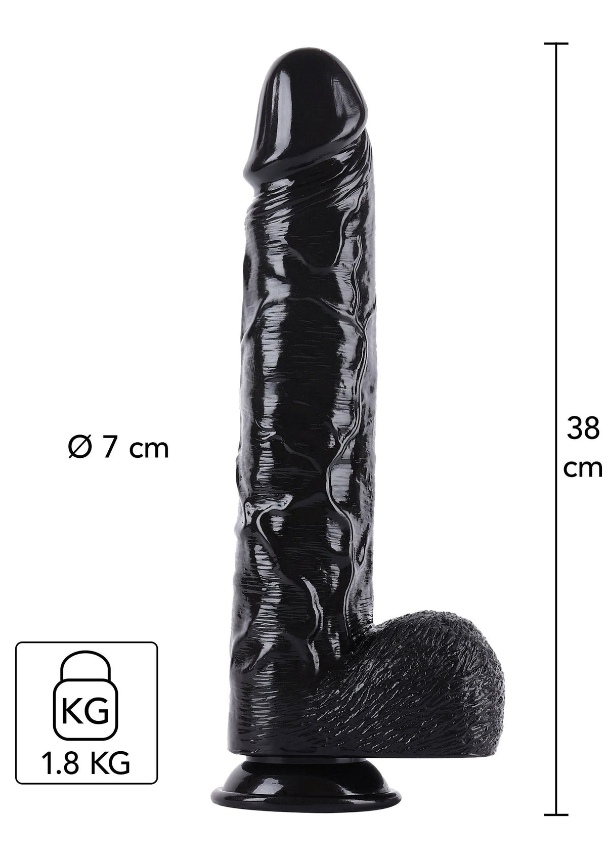 Bestel: Dong 38 cm by Hidden Desire - bij Happytoys.nl, happytoys.be, Happytoys.ae: erotische sex webshop | liever Happy dan Easy ⭐⭐⭐⭐⭐ - Default Title - 16892 - BLACK