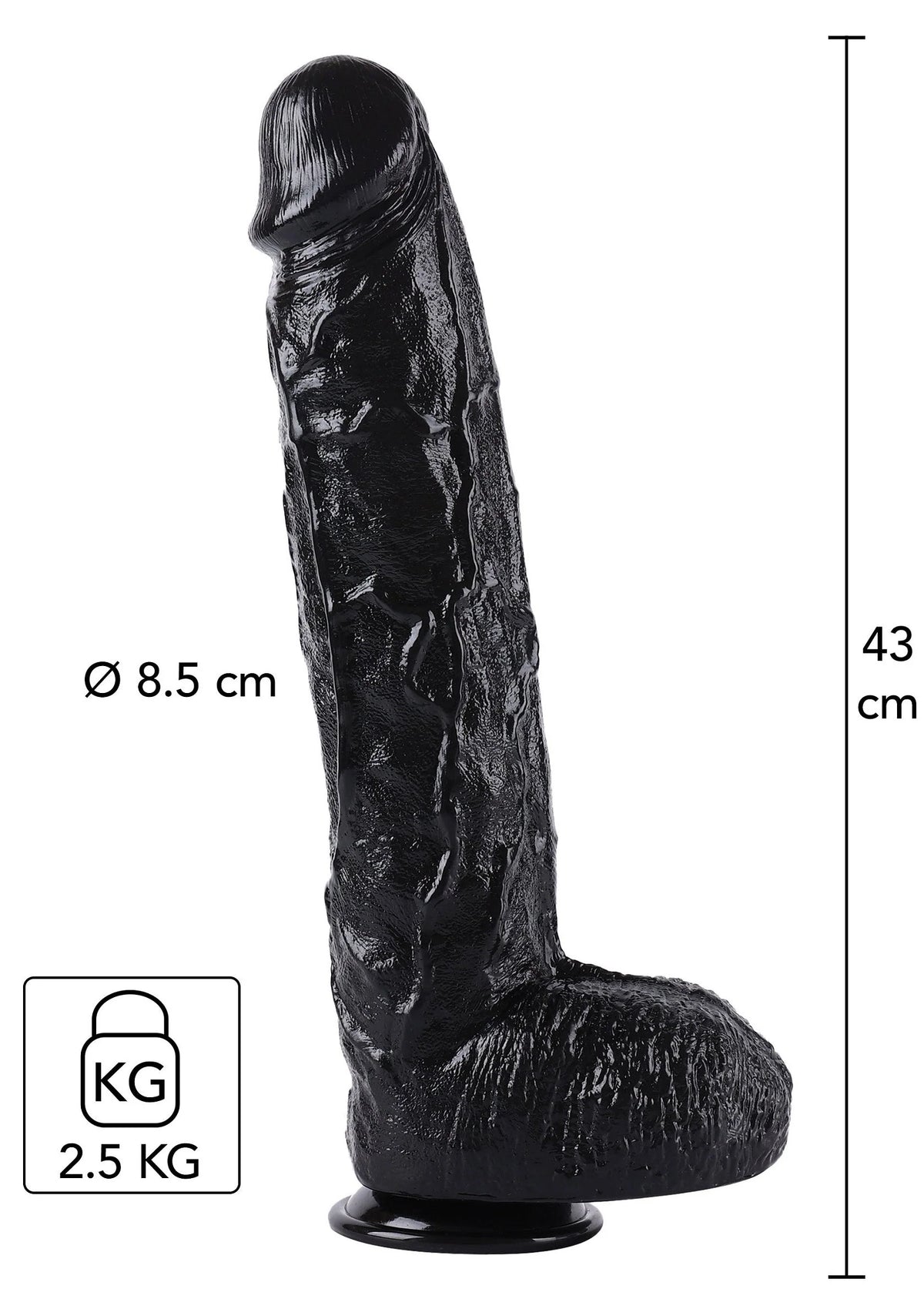 Bestel: Dong 43 cm by Hidden Desire - bij Happytoys.nl, happytoys.be, Happytoys.ae: erotische sex webshop | liever Happy dan Easy âââââ - Default Title - 16893 - BLACK