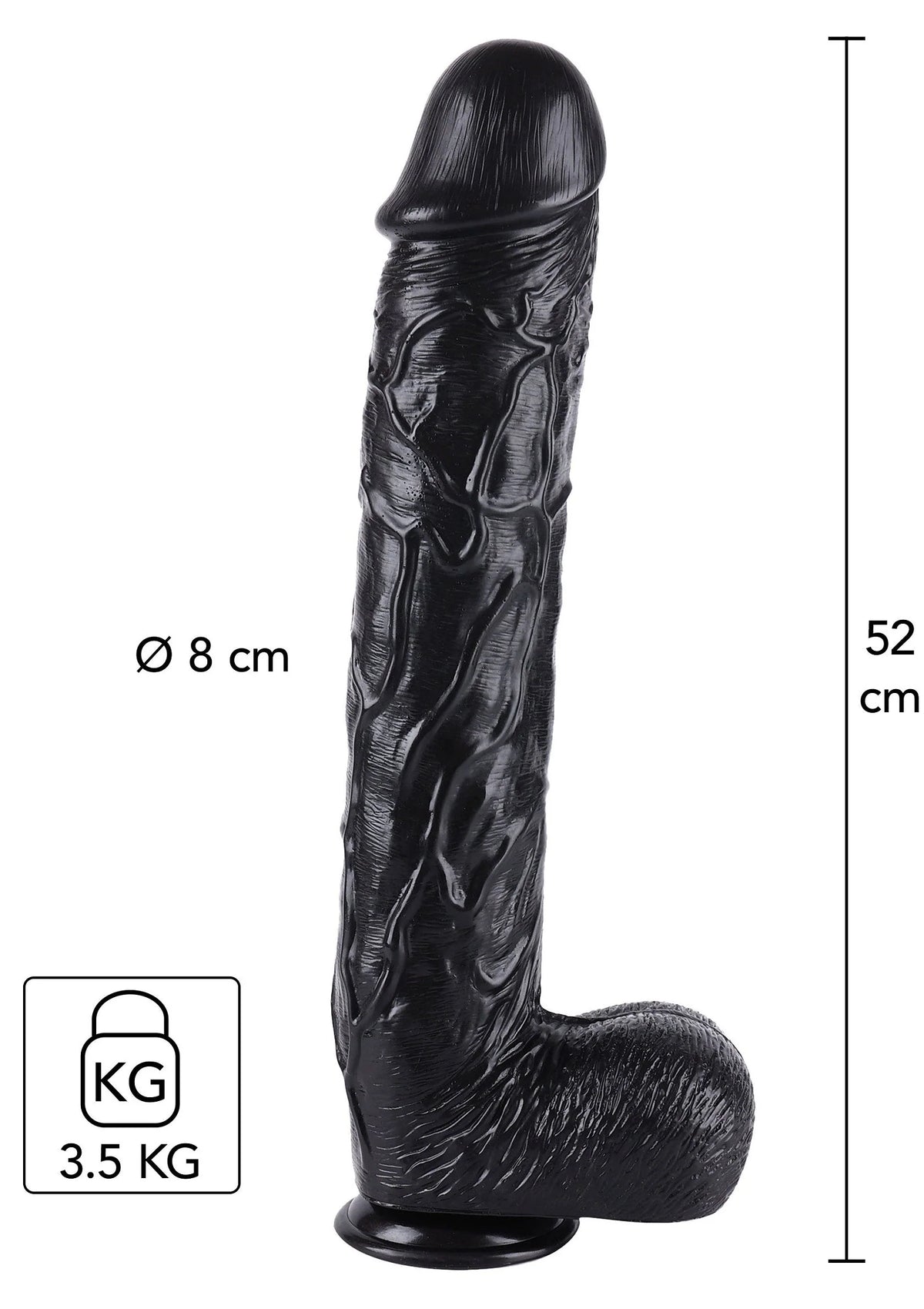 Bestel: Dong 52 cm by Hidden Desire - bij Happytoys.nl, happytoys.be, Happytoys.ae: erotische sex webshop | liever Happy dan Easy âââââ - Default Title - 16894 - BLACK