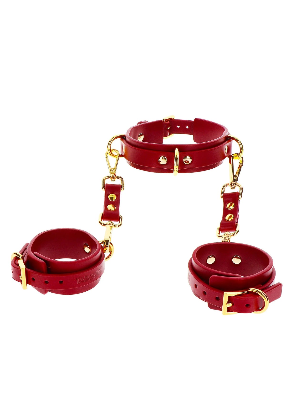 Bestel: D - Ring Collar and Wrist Cuffs by Taboom Bondage In Luxury - bij Happytoys.nl, happytoys.be, Happytoys.ae: erotische sex webshop | liever Happy dan Easy ⭐⭐⭐⭐⭐