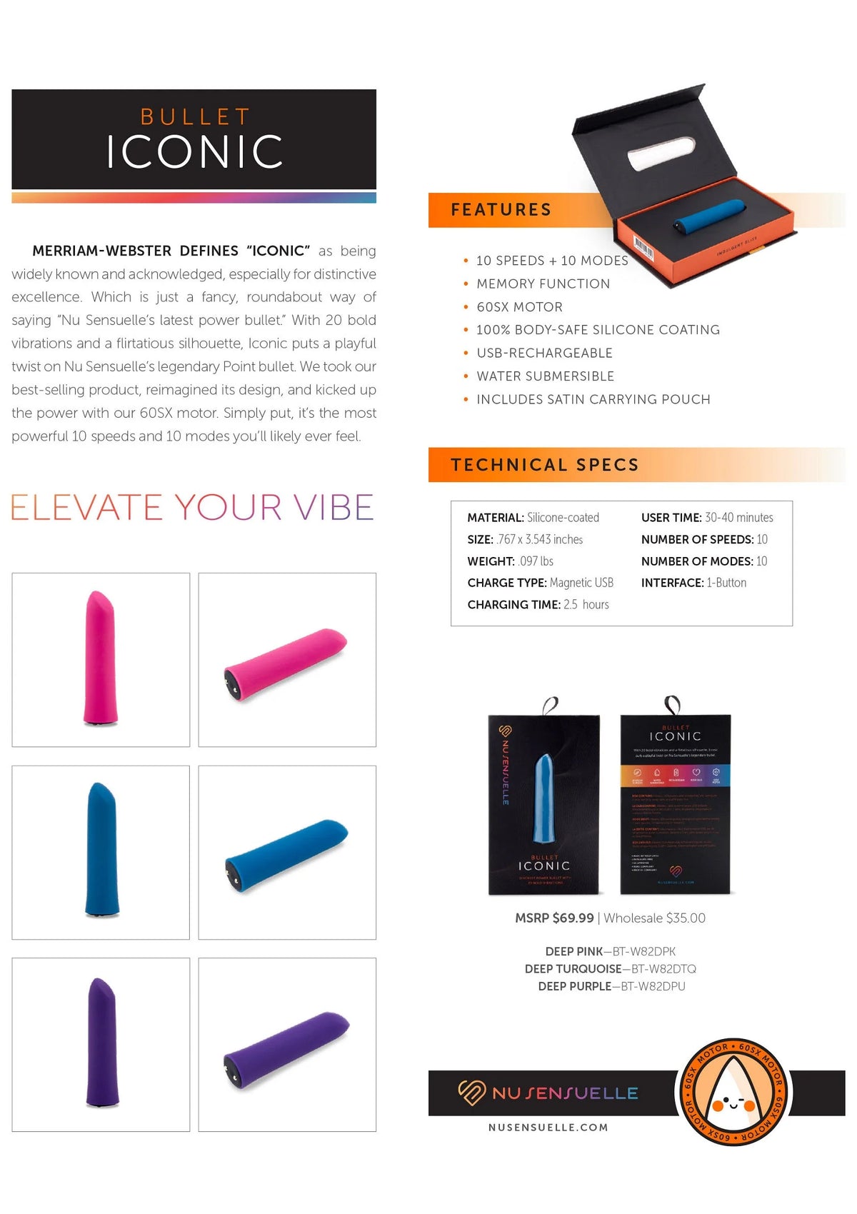 Bestel: Iconic Bullet by NuSensuelle - bij Happytoys.nl, happytoys.be, Happytoys.ae: erotische sex webshop | liever Happy dan Easy ⭐⭐⭐⭐⭐