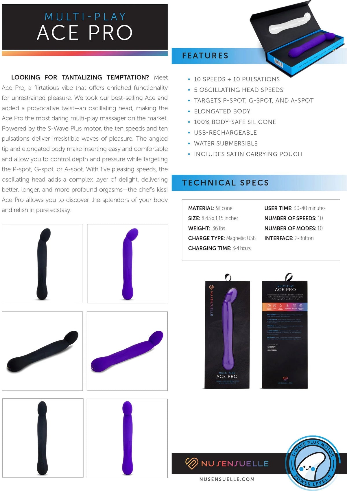 Bestel: Ace Pro Prostate + G - Spot Vibrator by NuSensuelle - bij Happytoys.nl, happytoys.be, Happytoys.ae: erotische sex webshop | liever Happy dan Easy ⭐⭐⭐⭐⭐