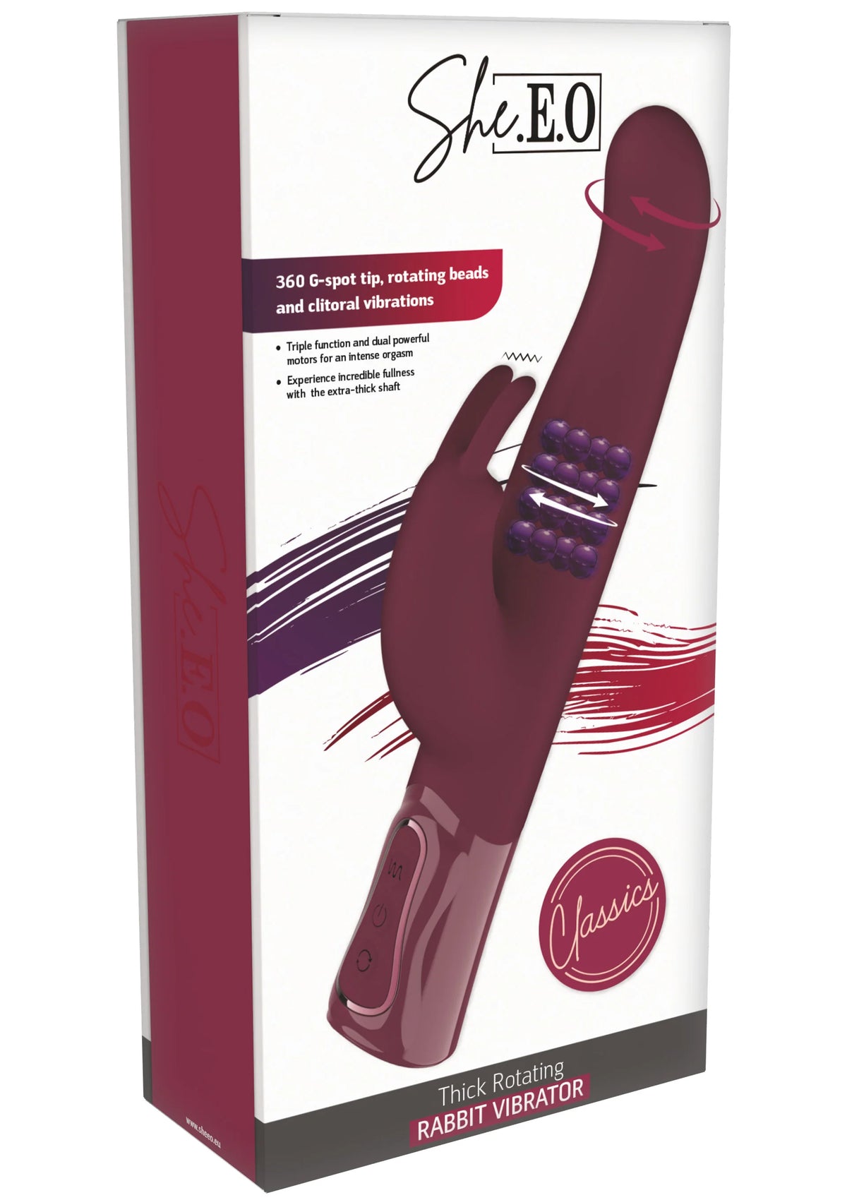 Bestel: Rotating & Vibrating Thick Rabbit Vibrator by She.E.O - bij Happytoys.nl, happytoys.be, Happytoys.ae: erotische sex webshop | liever Happy dan Easy âââââ