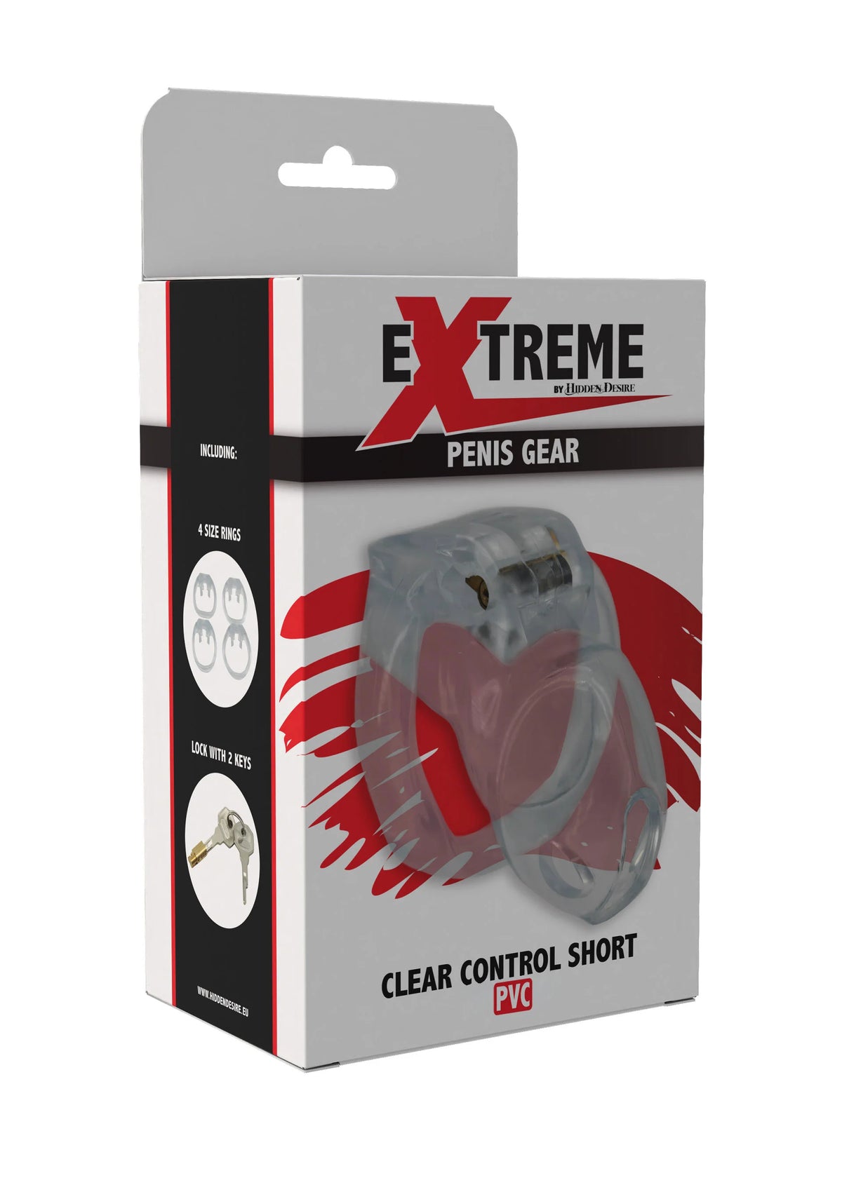 Bestel: Clear Control Cock Cage Short by Hidden Desire - bij Happytoys.nl, happytoys.be, Happytoys.ae: erotische sex webshop | liever Happy dan Easy ⭐⭐⭐⭐⭐