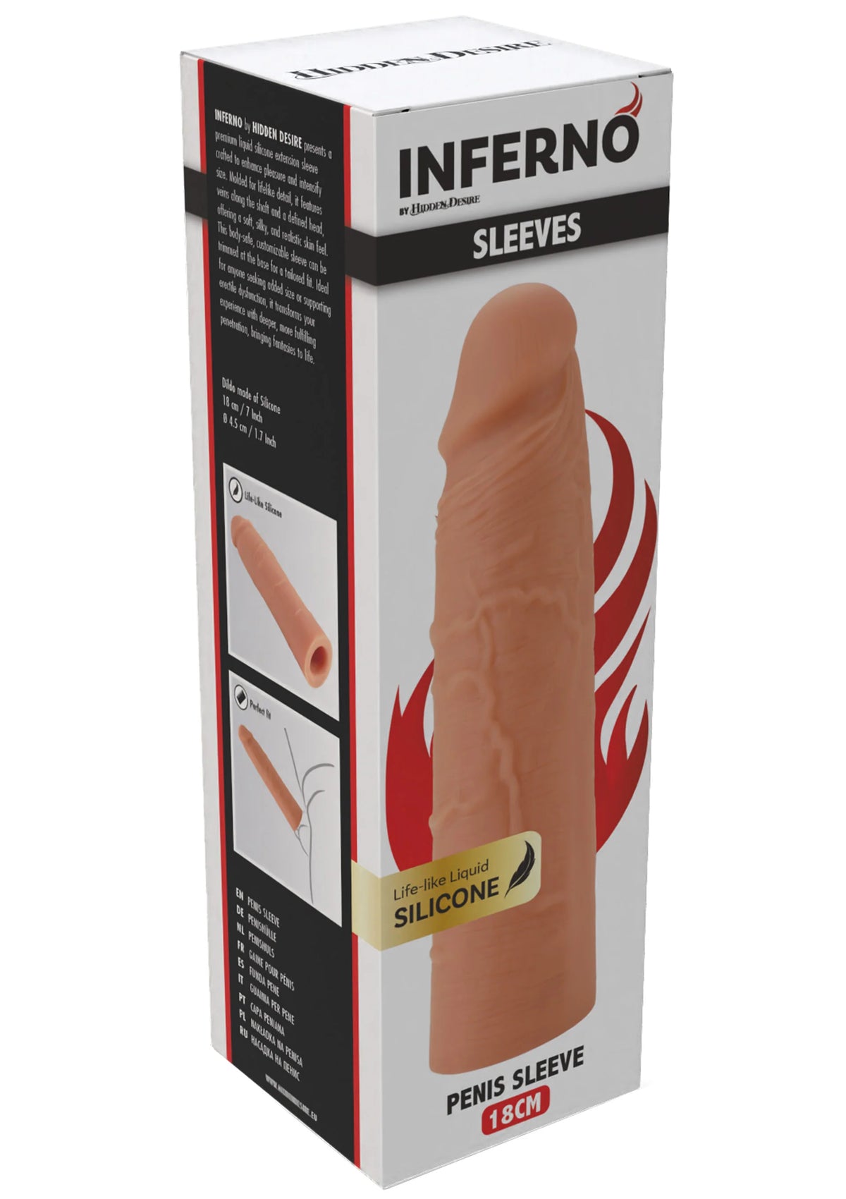Bestel: Penis Sleeve Liquid Silicone 18 cm by Hidden Desire - bij Happytoys.nl, happytoys.be, Happytoys.ae: erotische sex webshop | liever Happy dan Easy ⭐⭐⭐⭐⭐