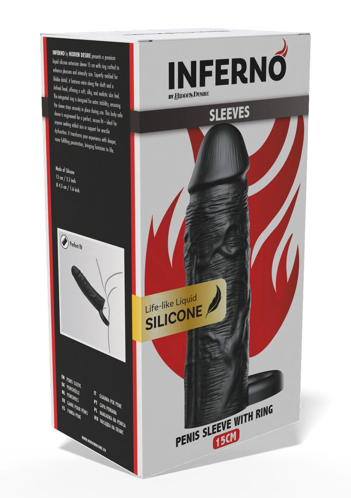 Bestel: Penis Sleeve Liquid Silicone Ring 15 cm by Hidden Desire Inferno - bij Happytoys.nl, happytoys.be, Happytoys.ae: erotische sex webshop | liever Happy dan Easy âââââ