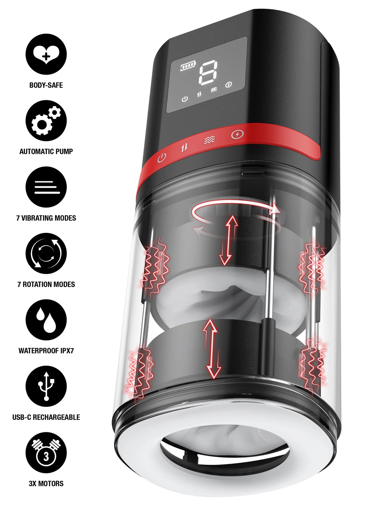 Hurricane Piston Pulse Masturbator von Hidden Desire Fusion X