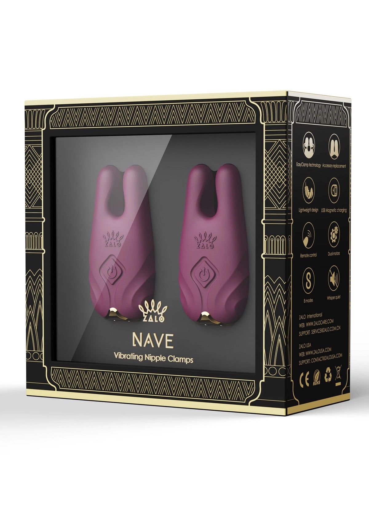 Bestel: Nave Vibrating Nipple Clamps Pink by Zalo - bij Happytoys.nl, happytoys.be, Happytoys.ae: erotische sex webshop | liever Happy dan Easy ⭐⭐⭐⭐⭐