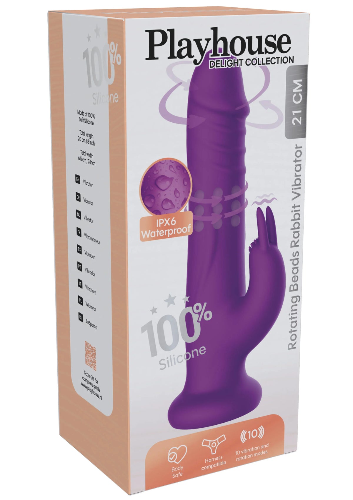 Bestel: Rotating Beads Rabbit Vibrator by Playhouse Delight - bij Happytoys.nl, happytoys.be, Happytoys.ae: erotische sex webshop | liever Happy dan Easy âââââ