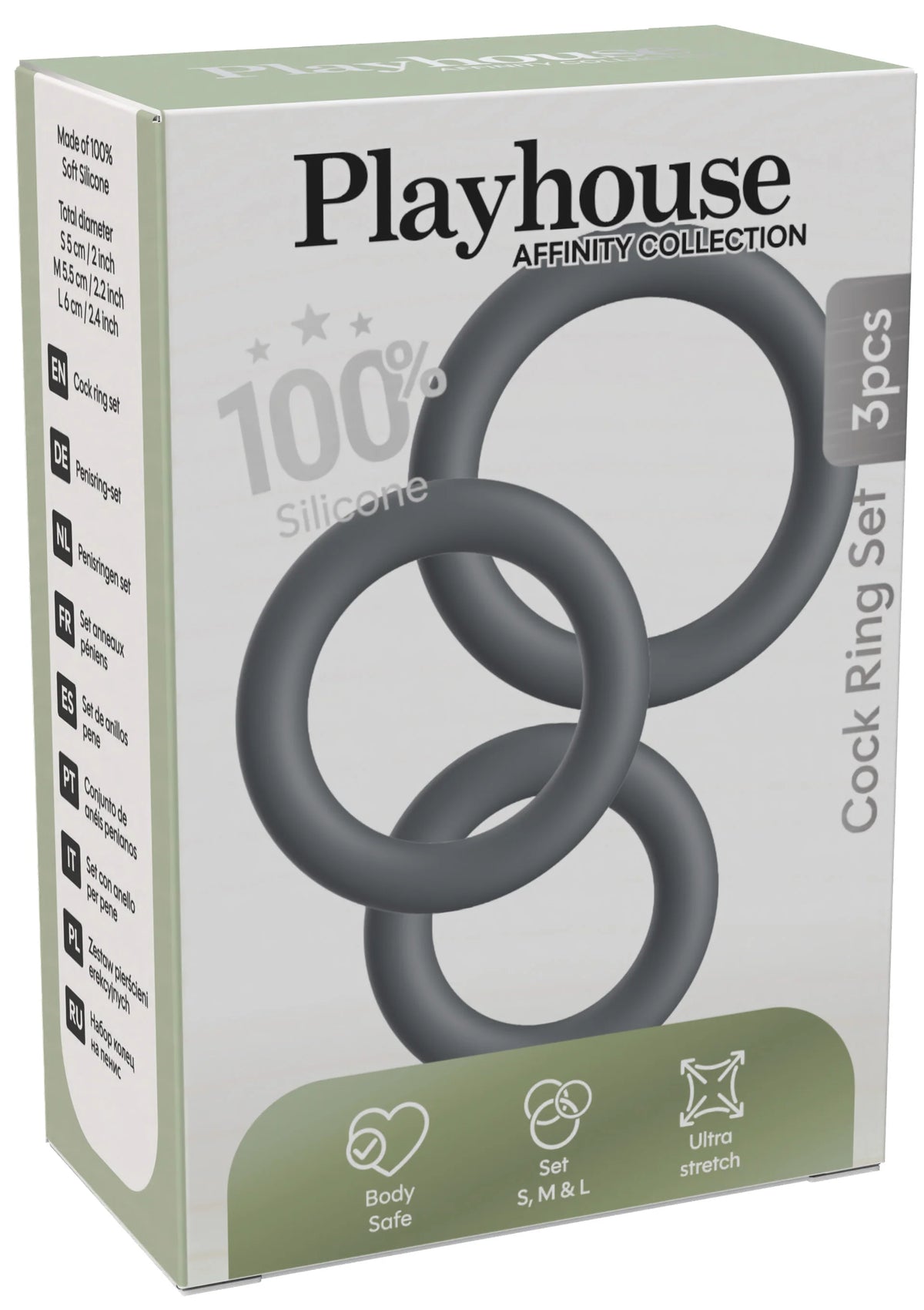 Bestel: Cock Ring Set 3pcs by Playhouse - bij Happytoys.nl, happytoys.be, Happytoys.ae: erotische sex webshop | liever Happy dan Easy âââââ