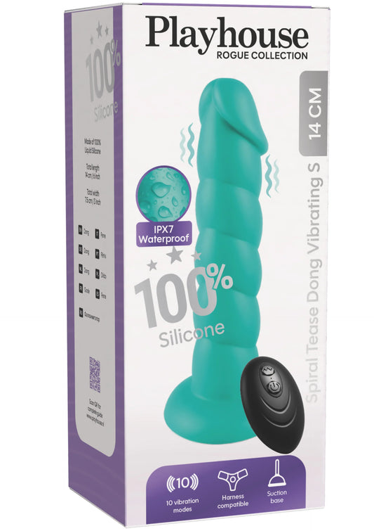 Bestel: Spiral Tease Vibrating Dong Silicone S by Playhouse Rogue - vibrators bij Happytoys.nl, happytoys.be, Happytoys.ae: erotische sex webshop | liever Happy dan Easy ⭐⭐⭐⭐⭐