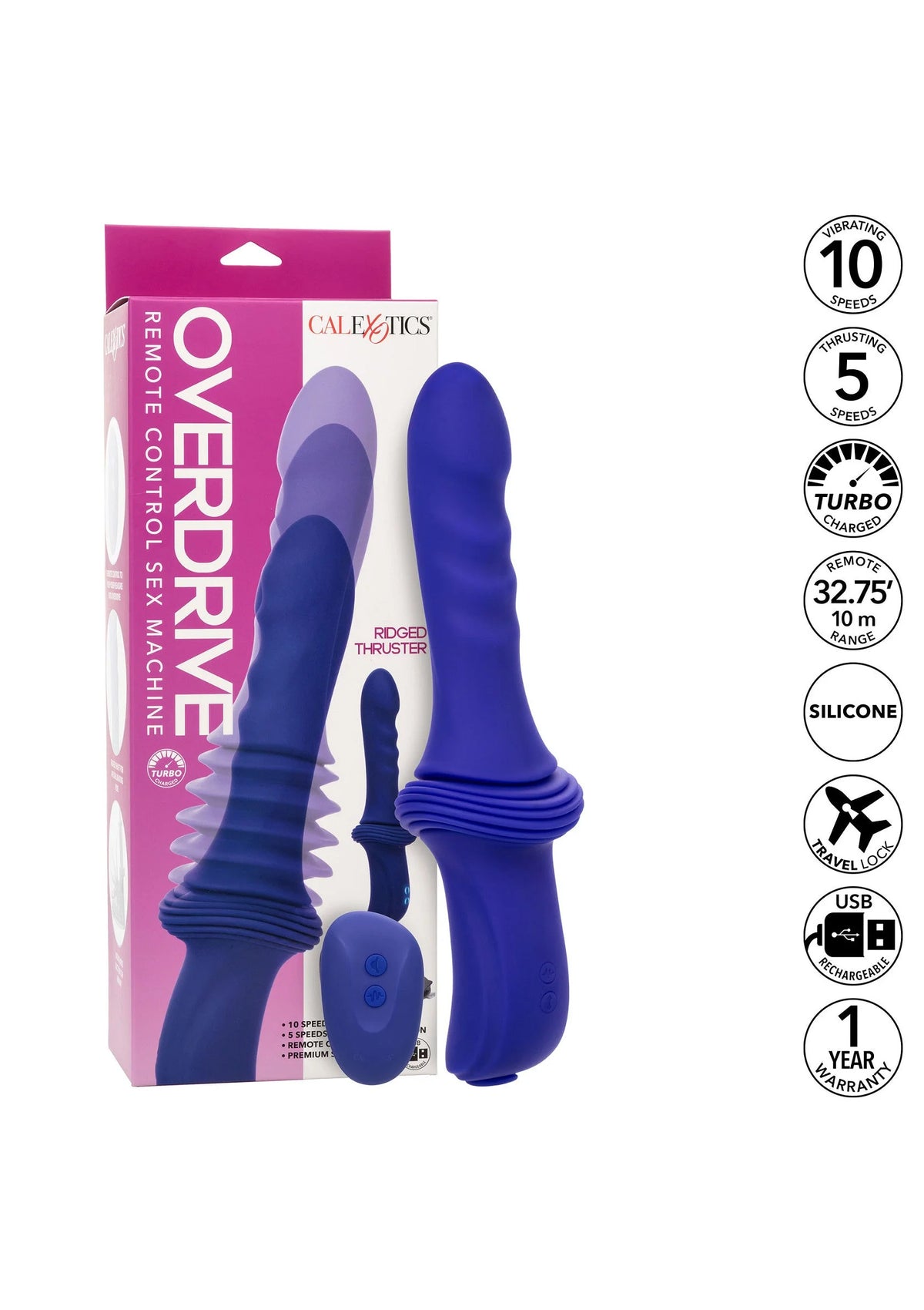 Bestel: Sex Machine Ridged Thruster Purple by CalExotics - bij Happytoys.nl, happytoys.be, Happytoys.ae: erotische sex webshop | liever Happy dan Easy ⭐⭐⭐⭐⭐