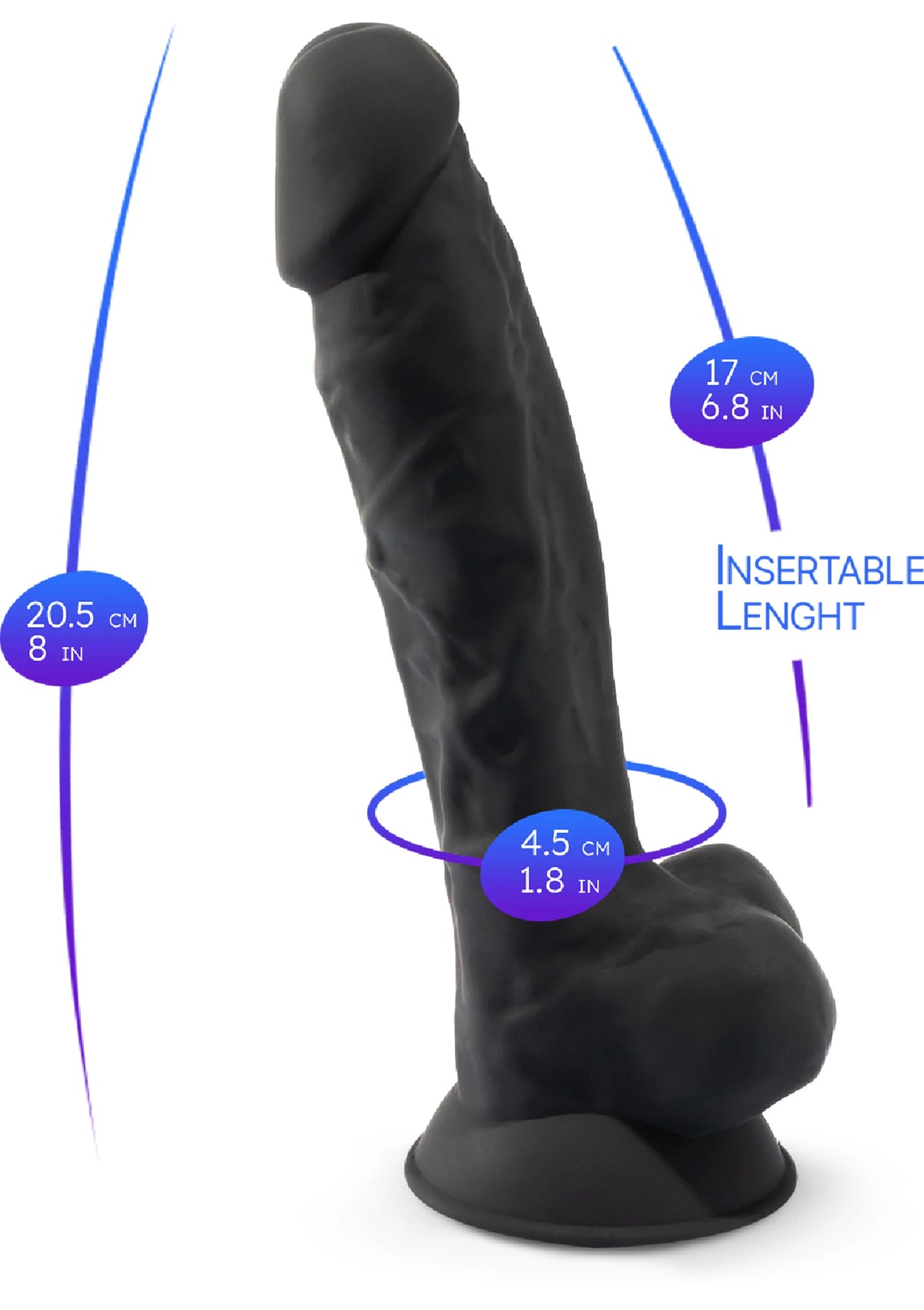 Bestel: Dildo Model 8 inch by Silex - D The original - bij Happytoys.nl, happytoys.be, Happytoys.ae: erotische sex webshop | liever Happy dan Easy ⭐⭐⭐⭐⭐