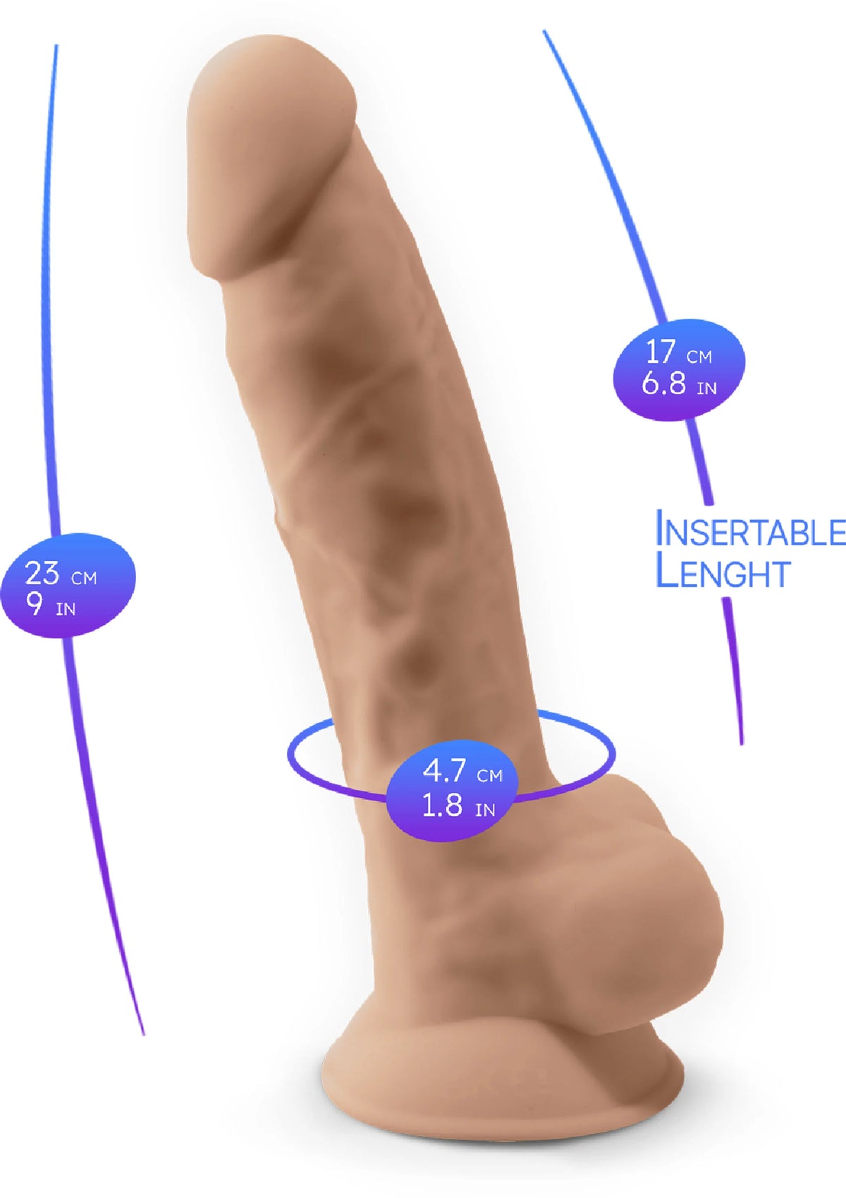 Bestel: Dildo Model 9 inch by Silex - bij Happytoys.nl, happytoys.be, Happytoys.ae: erotische sex webshop | liever Happy dan Easy ⭐⭐⭐⭐⭐