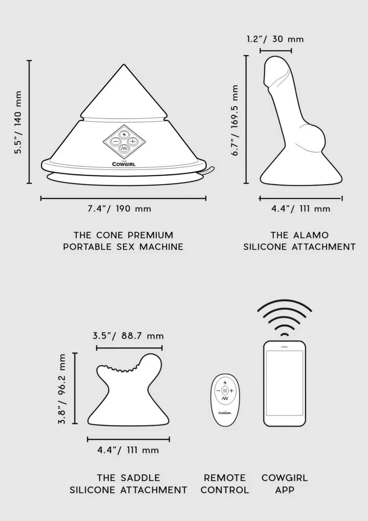Bestel: The Cowgirl Cone Sex Machine by Cowgirl - bij Happytoys.nl, happytoys.be, Happytoys.ae: erotische sex webshop | liever Happy dan Easy ⭐⭐⭐⭐⭐