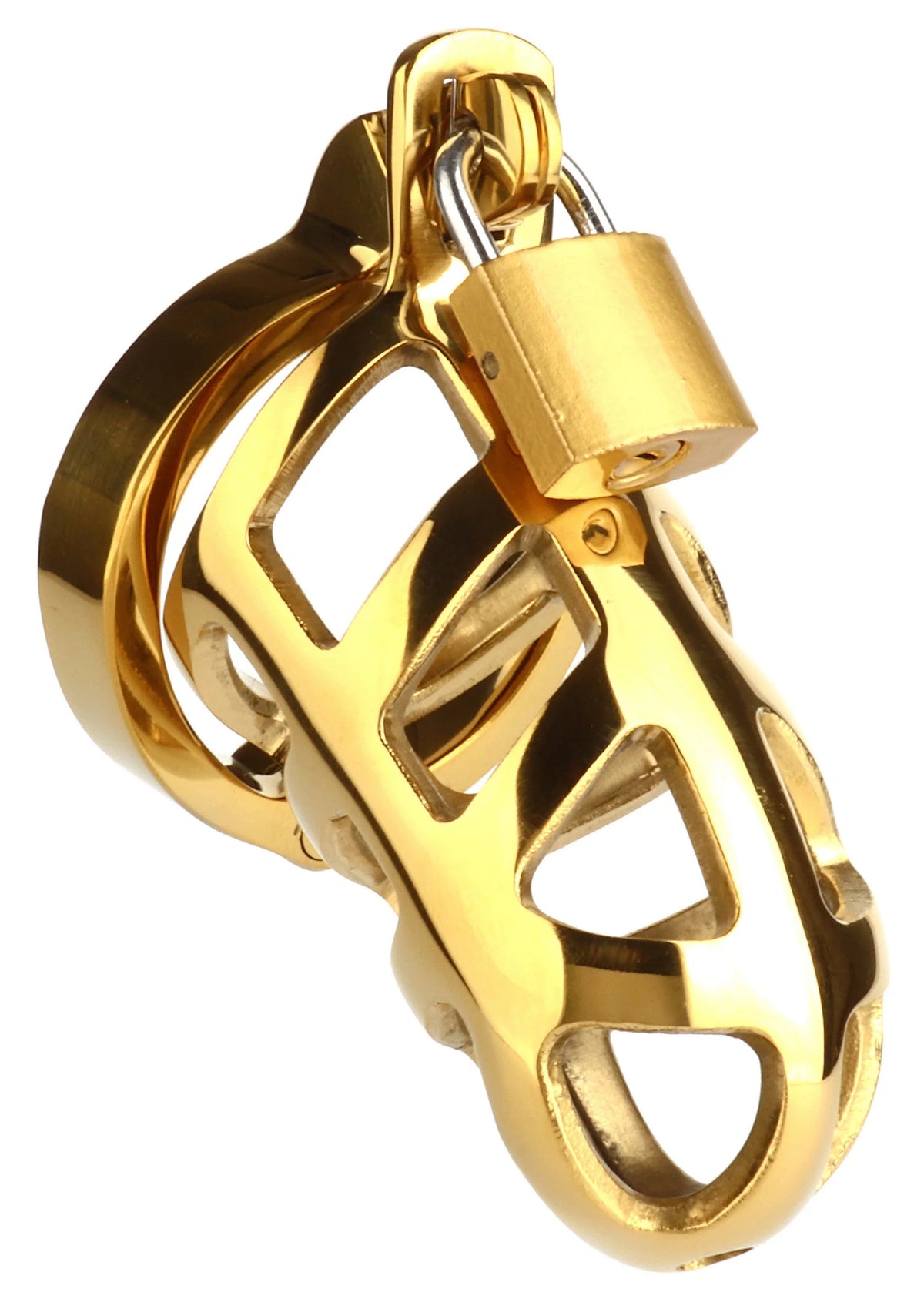 Bestel: Brutal Chastity Cage Gold by Mr. Steel - bij Happytoys.nl, happytoys.be, Happytoys.ae: erotische sex webshop | liever Happy dan Easy ⭐⭐⭐⭐⭐