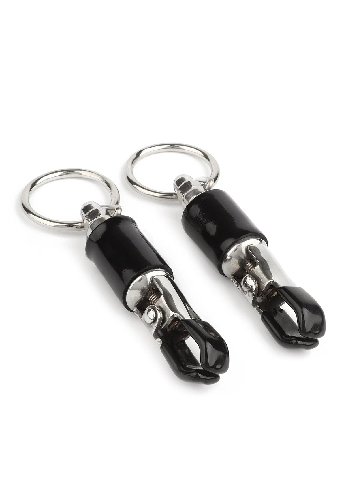 Bestel: Barrel Tit Clamps With Ring by Mr.Steel - bij Happytoys.nl, happytoys.be, Happytoys.ae: erotische sex webshop | liever Happy dan Easy ⭐⭐⭐⭐⭐ - Default Title - 38414 - SILVER