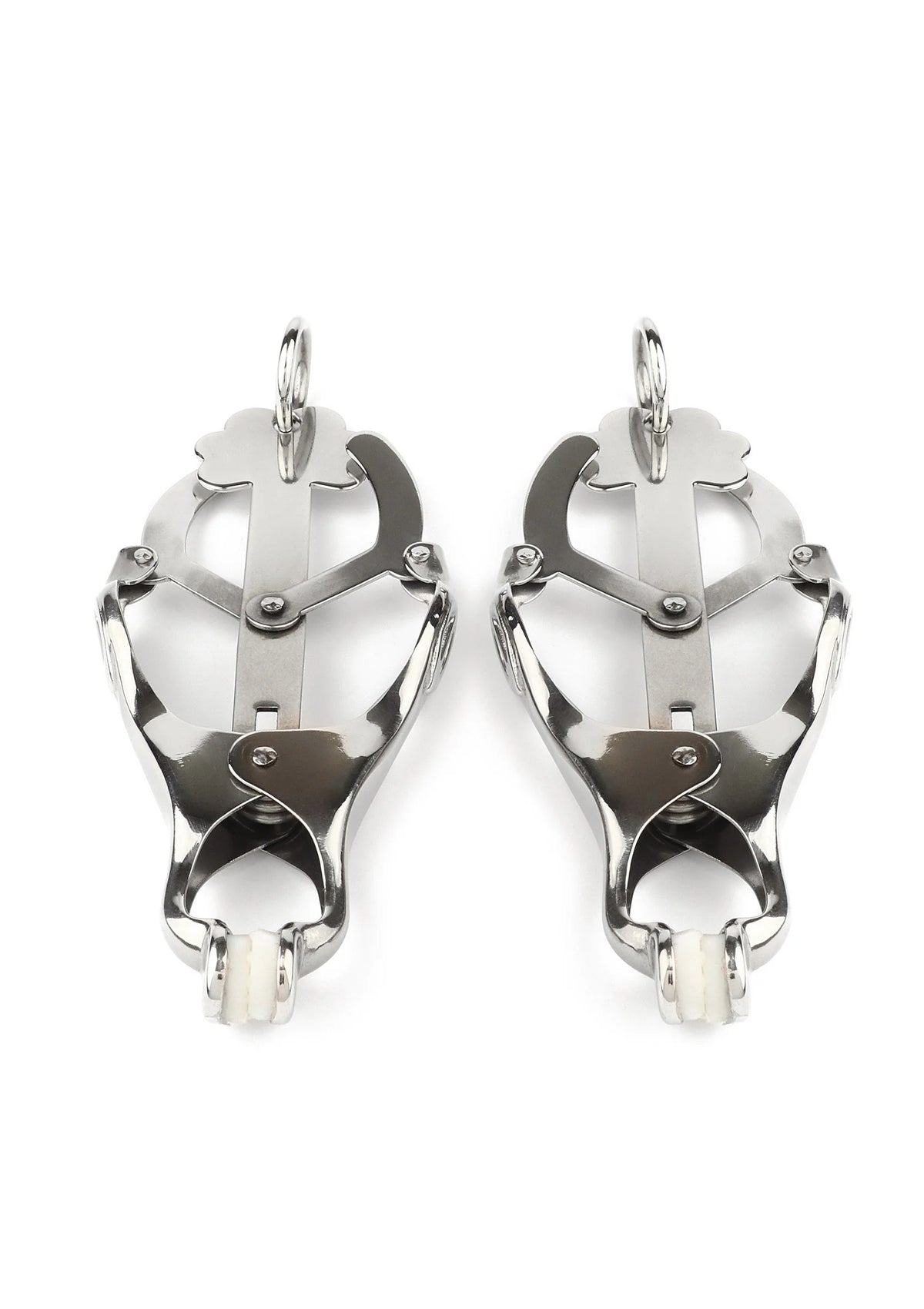 Bestel: Squeezer Nipple Clamps W Ring by Mr. Steel - bij Happytoys.nl, happytoys.be, Happytoys.ae: erotische sex webshop | liever Happy dan Easy ⭐⭐⭐⭐⭐