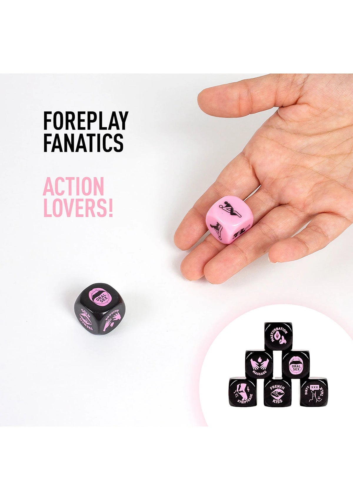 Bestel: Foreplay Lovers Dice 2 pcs - bij Happytoys.nl, happytoys.be, Happytoys.ae: erotische sex webshop | liever Happy dan Easy ⭐⭐⭐⭐⭐