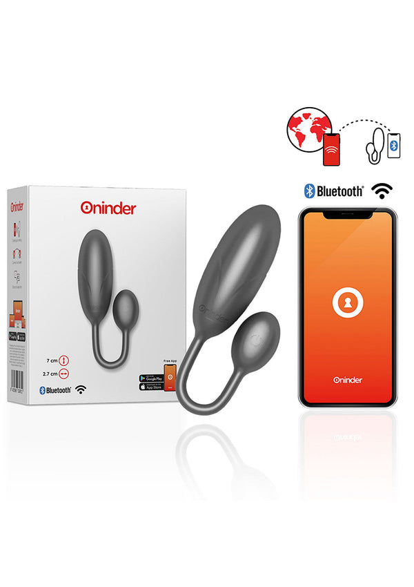 Bestel: Denver Vibrating Egg + App by Oninder - bij Happytoys.nl, happytoys.be, Happytoys.ae: erotische sex webshop | liever Happy dan Easy ⭐⭐⭐⭐⭐ - Grijs - 54900 - GREY