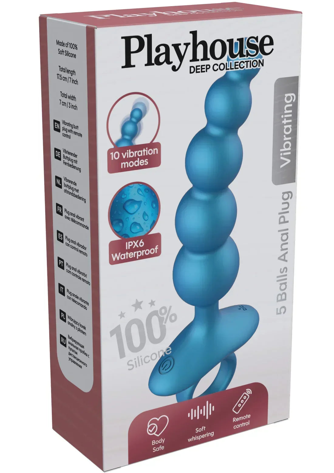 Bestel: 5 Balls Anal Plug Vibrating + Remote by Playhouse - bij Happytoys.nl, happytoys.be, Happytoys.ae: erotische sex webshop | liever Happy dan Easy ⭐⭐⭐⭐⭐