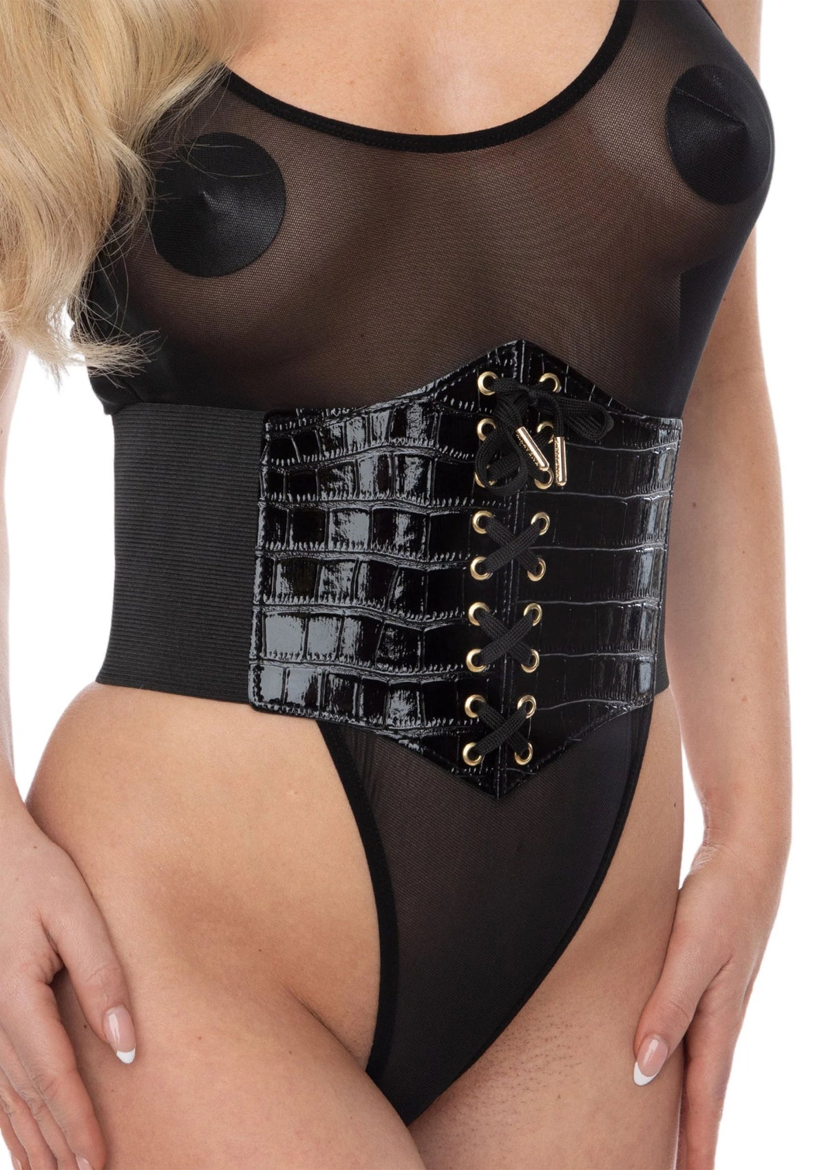 Bestel: Croco Front Waist Cincher - bij Happytoys.nl, happytoys.be, Happytoys.ae: erotische sex webshop | liever Happy dan Easy ⭐⭐⭐⭐⭐