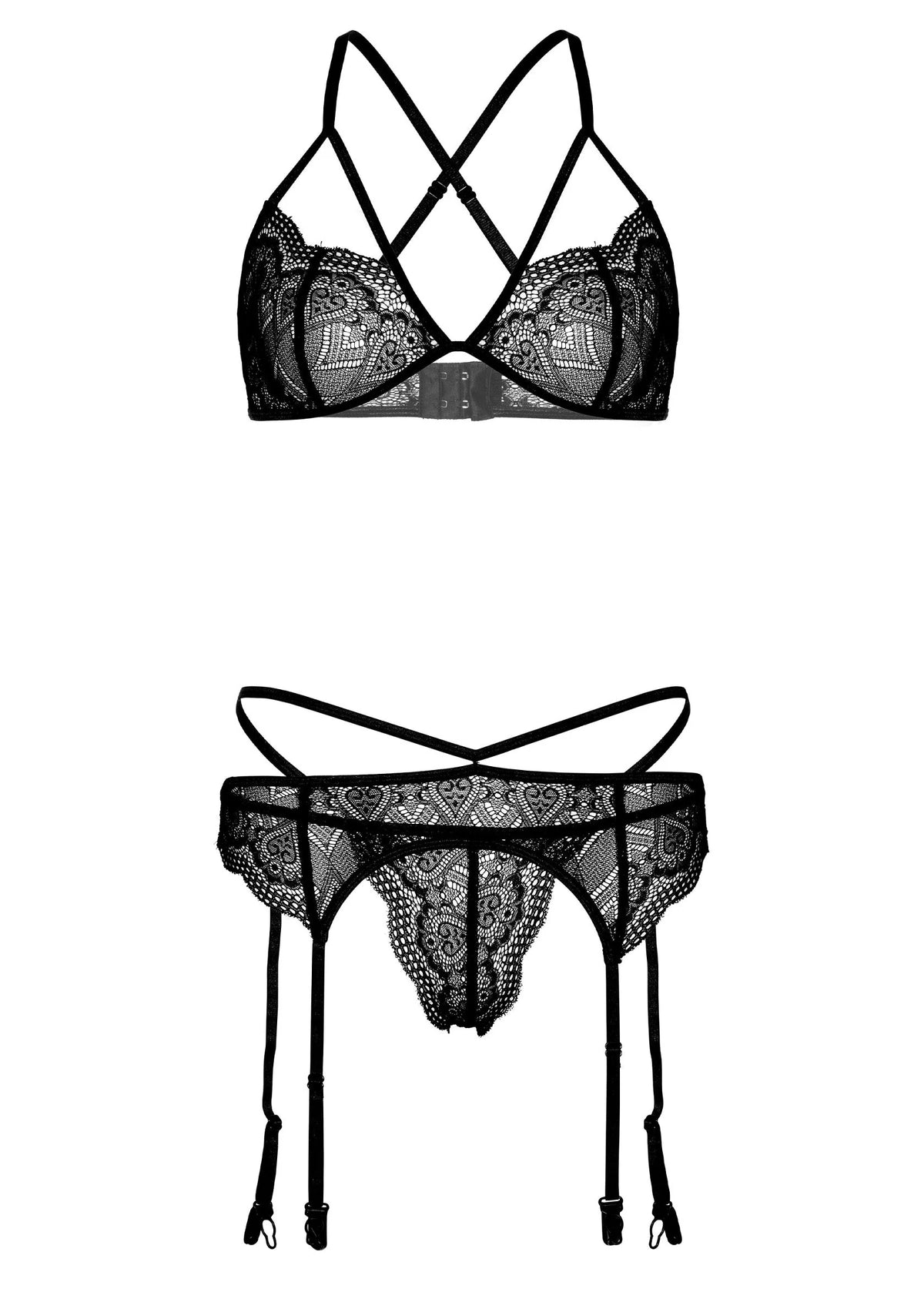 Bestel: 4PC Garter Lingerie Set - bij Happytoys.nl, happytoys.be, Happytoys.ae: erotische sex webshop | liever Happy dan Easy ⭐⭐⭐⭐⭐