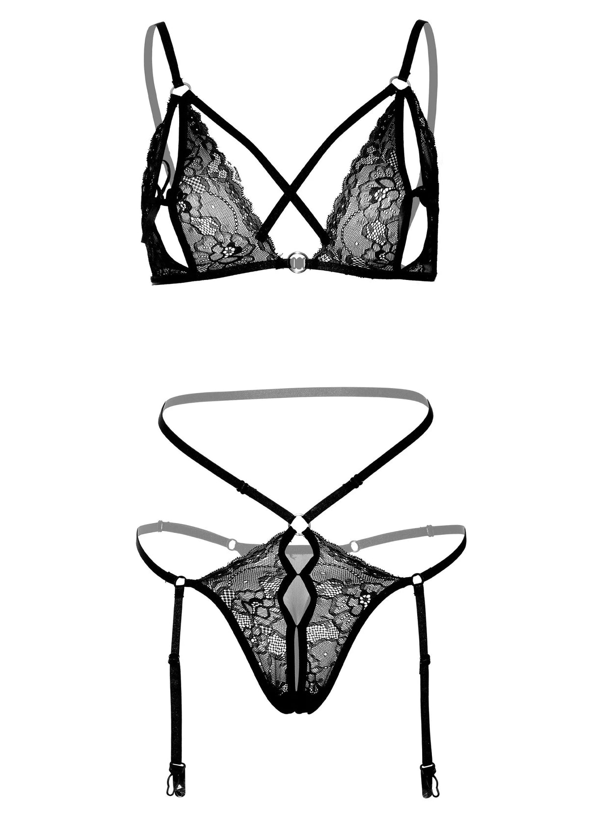 Bestel: 2PC Peek - a - Boo Bra and Panty by Daring Intimates - bij Happytoys.nl, happytoys.be, Happytoys.ae: erotische sex webshop | liever Happy dan Easy âââââ