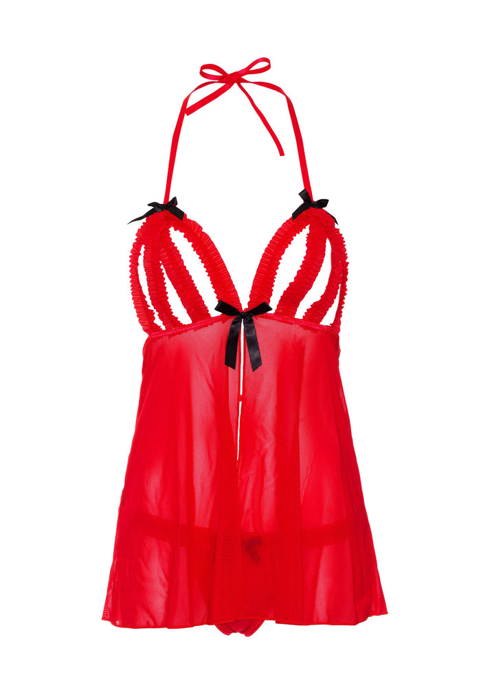 Bestel: Peek - a - boo Ruffle Babydoll by Daring Intimates - bij Happytoys.nl, happytoys.be, Happytoys.ae: erotische sex webshop | liever Happy dan Easy ⭐⭐⭐⭐⭐