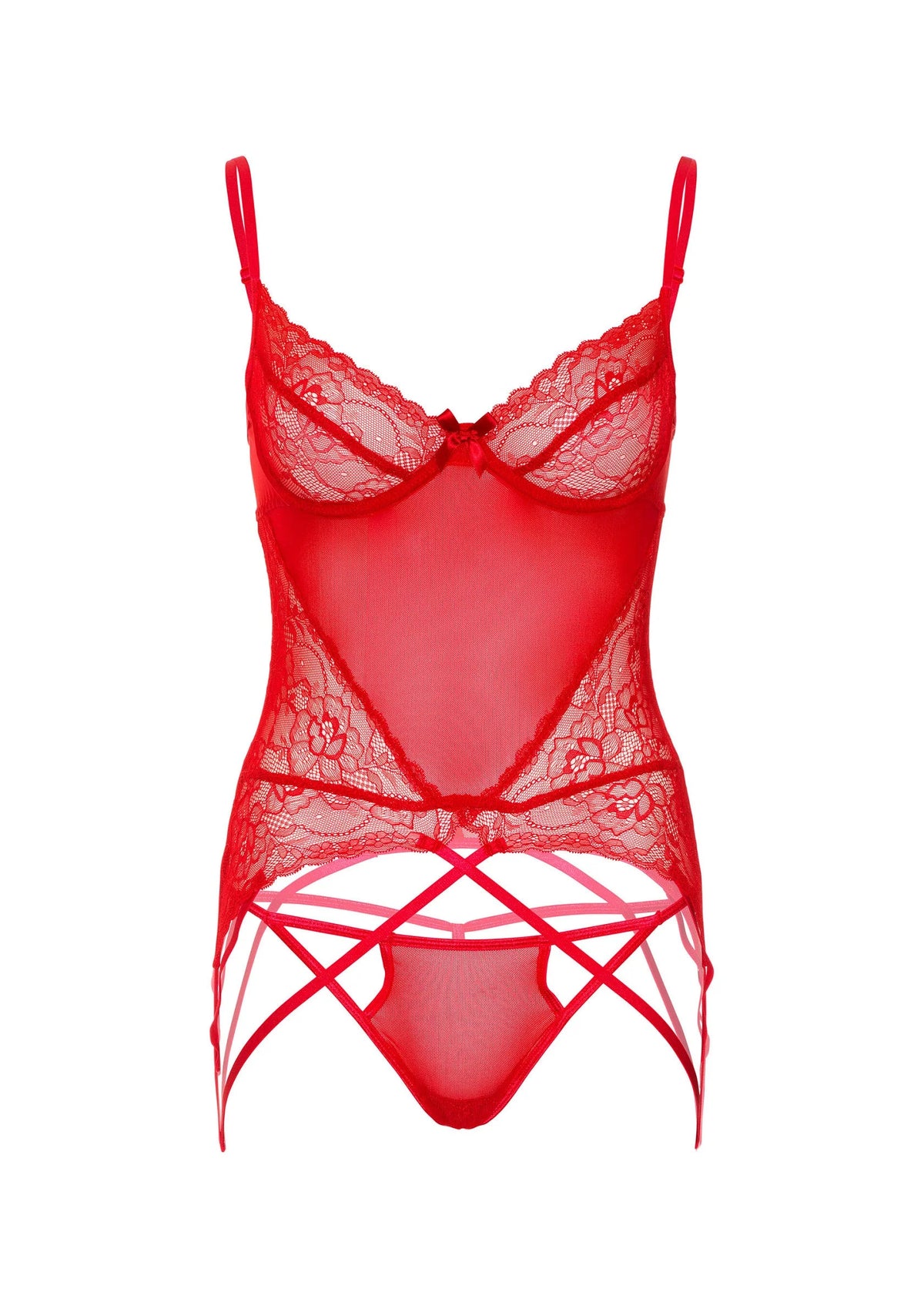 Bestel: Lace and Mesh Cami Set - bij Happytoys.nl, happytoys.be, Happytoys.ae: erotische sex webshop | liever Happy dan Easy ⭐⭐⭐⭐⭐