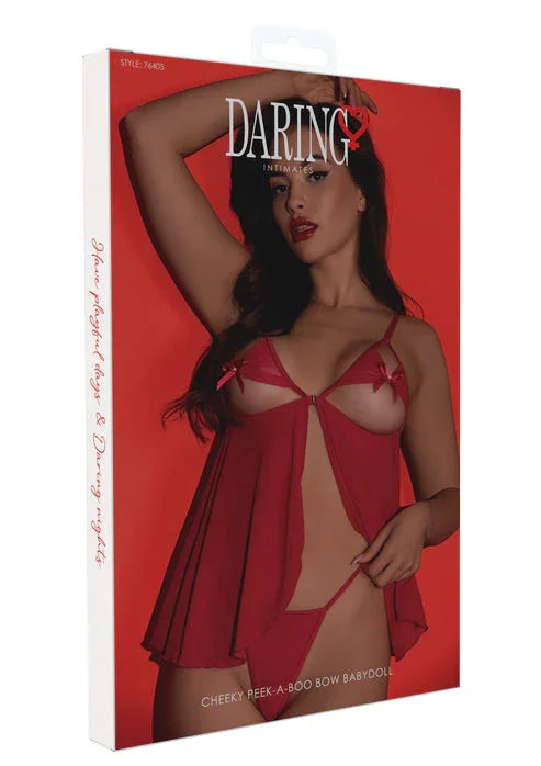 Bestel: Cheeky Peek - a - Boo Bow Babydoll by Daring Intimates - bij Happytoys.nl, happytoys.be, Happytoys.ae: erotische sex webshop | liever Happy dan Easy âââââ