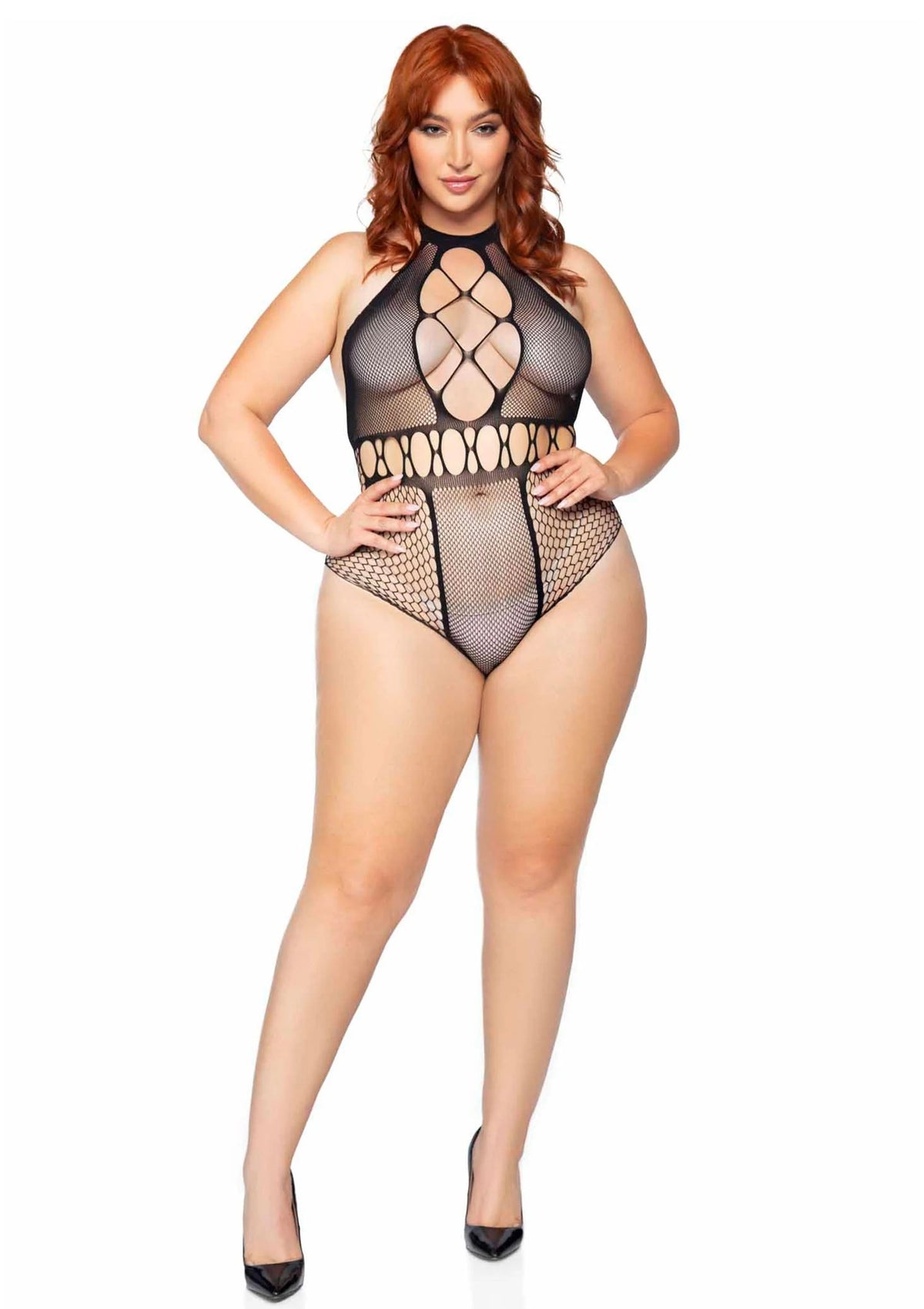 Bestel: Plus Seamless Halter Bodysuit (Black) by Leg Avenue - bij Happytoys.nl, happytoys.be, Happytoys.ae: erotische sex webshop | liever Happy dan Easy âââââ