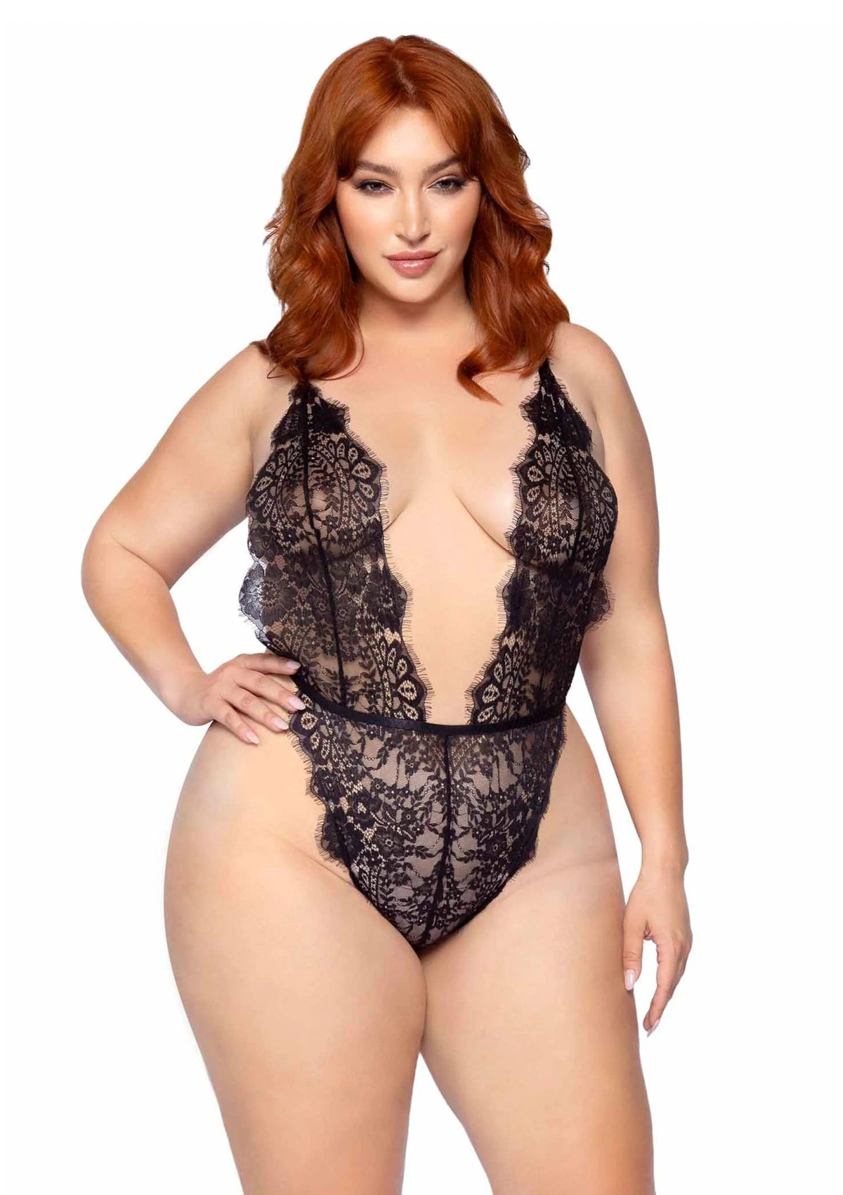 Bestel: Plus Teddy with Cheeky Thong and Lace Robe by Leg Avenue - bij Happytoys.nl, happytoys.be, Happytoys.ae: erotische sex webshop | liever Happy dan Easy ⭐⭐⭐⭐⭐