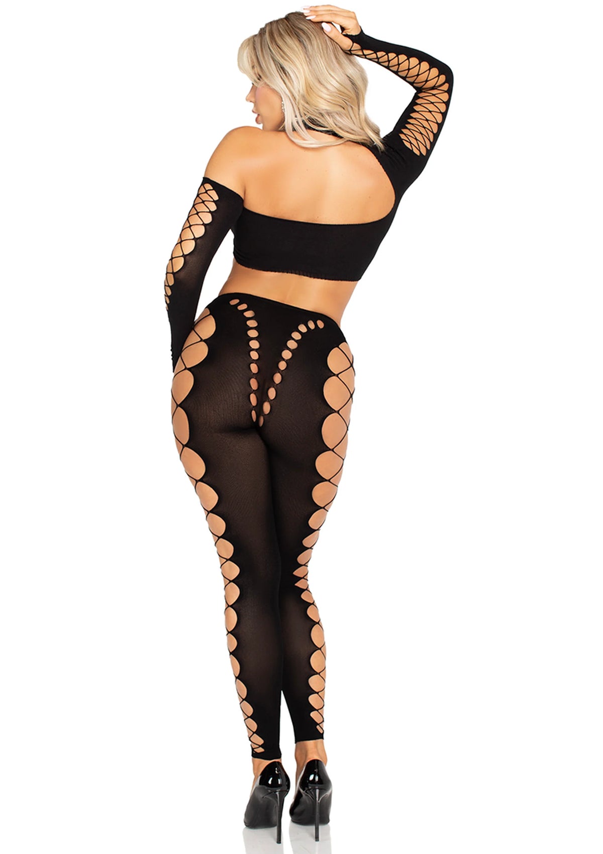 Bestel: Seamless Cut - Out Crop Top and Legging by Leg Avenue - bij Happytoys.nl, happytoys.be, Happytoys.ae: erotische sex webshop | liever Happy dan Easy âââââ