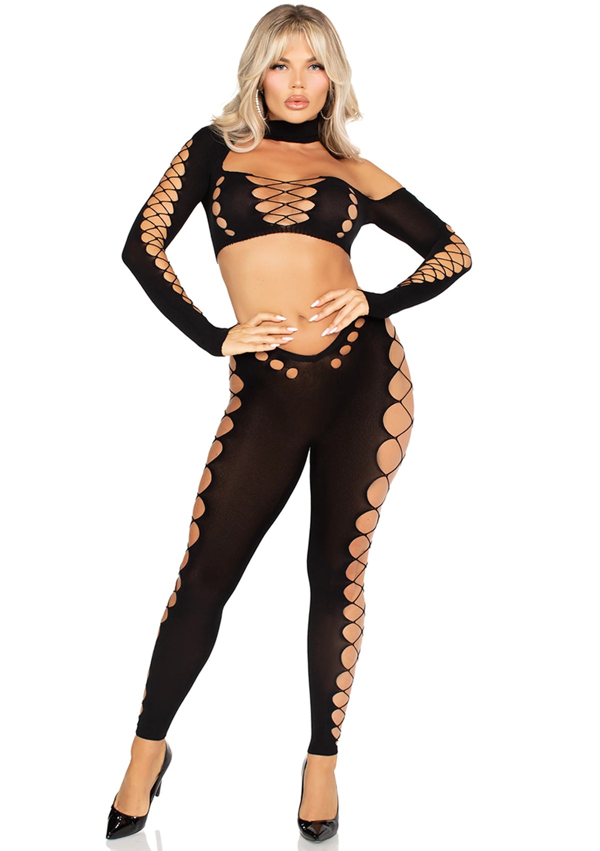 Bestel: Seamless Cut - Out Crop Top and Legging by Leg Avenue - bij Happytoys.nl, happytoys.be, Happytoys.ae: erotische sex webshop | liever Happy dan Easy âââââ