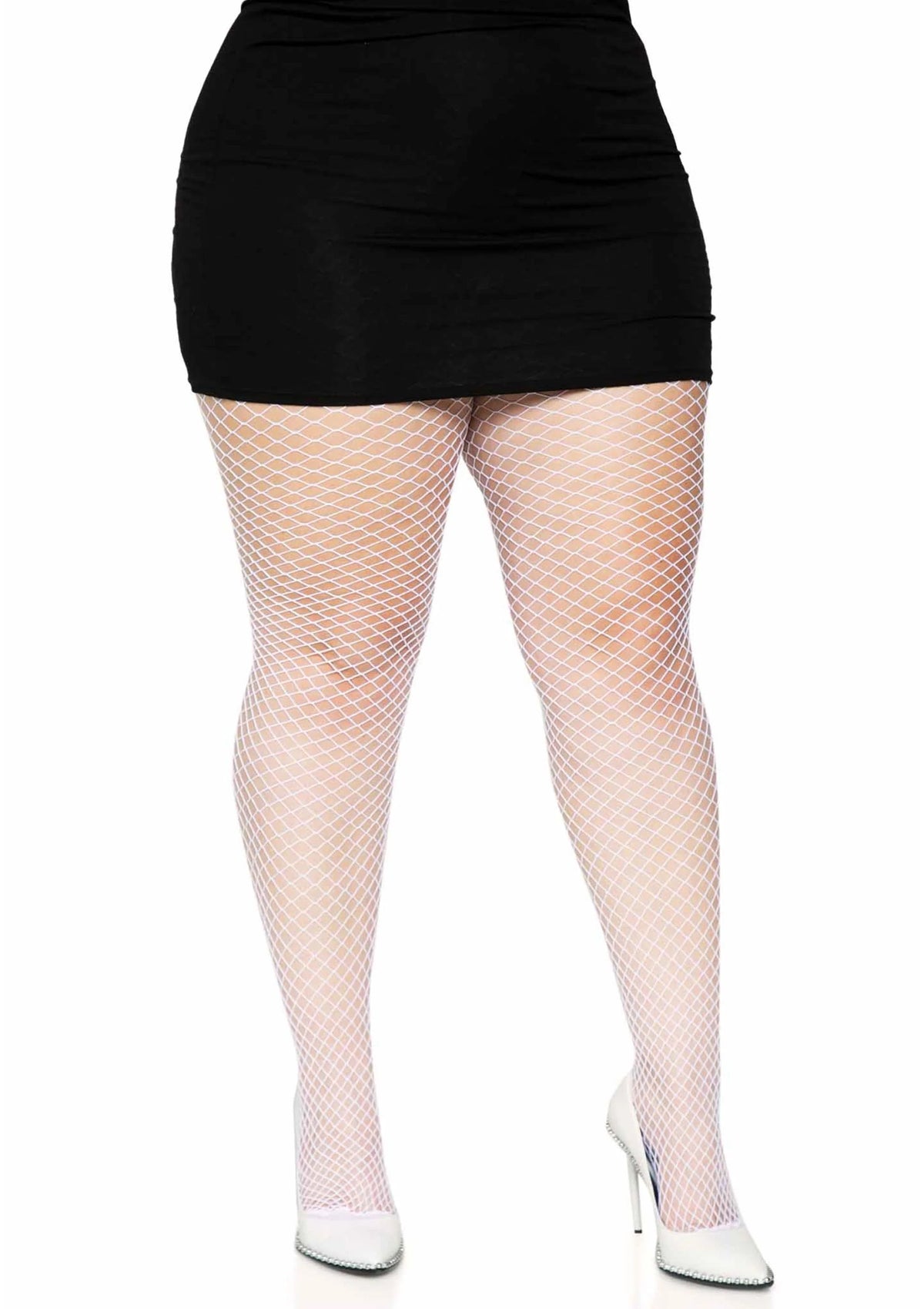 Bestel: Plus Elastane Industrial Fishnet Pantyhose by Leg Avenue - bij Happytoys.nl, happytoys.be, Happytoys.ae: erotische sex webshop | liever Happy dan Easy âââââ - Default Title - 82078 - WHITE - 1X/2X