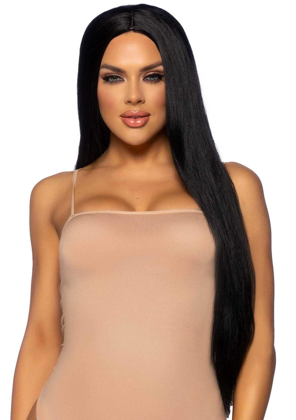 Bestel: Long Straight Center Part Wig by Leg Avenue - bij Happytoys.nl, happytoys.be, Happytoys.ae: erotische sex webshop | liever Happy dan Easy ⭐⭐⭐⭐⭐ - Zwart - 82098 - BLACK - O/S