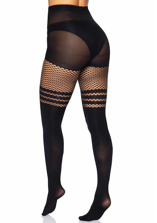 Beste vandaag nog: Leg Avenue Pantyhose With Fishnet Stripes - bij Happytoys