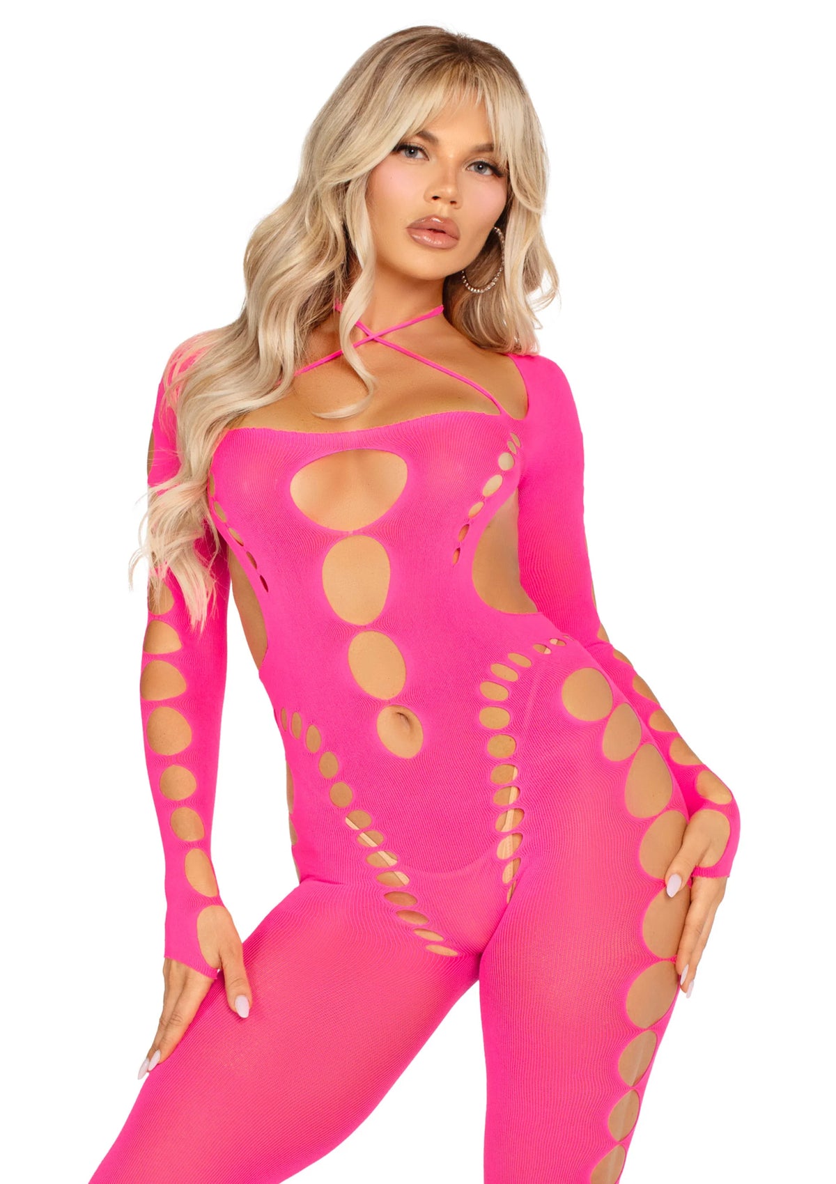 Bestel: Opaque Cut - Out Footless Bodystocking by Leg Avenue - bij Happytoys.nl, happytoys.be, Happytoys.ae: erotische sex webshop | liever Happy dan Easy ⭐⭐⭐⭐⭐ - Roze - One Size - 86642 - PINK - O/S
