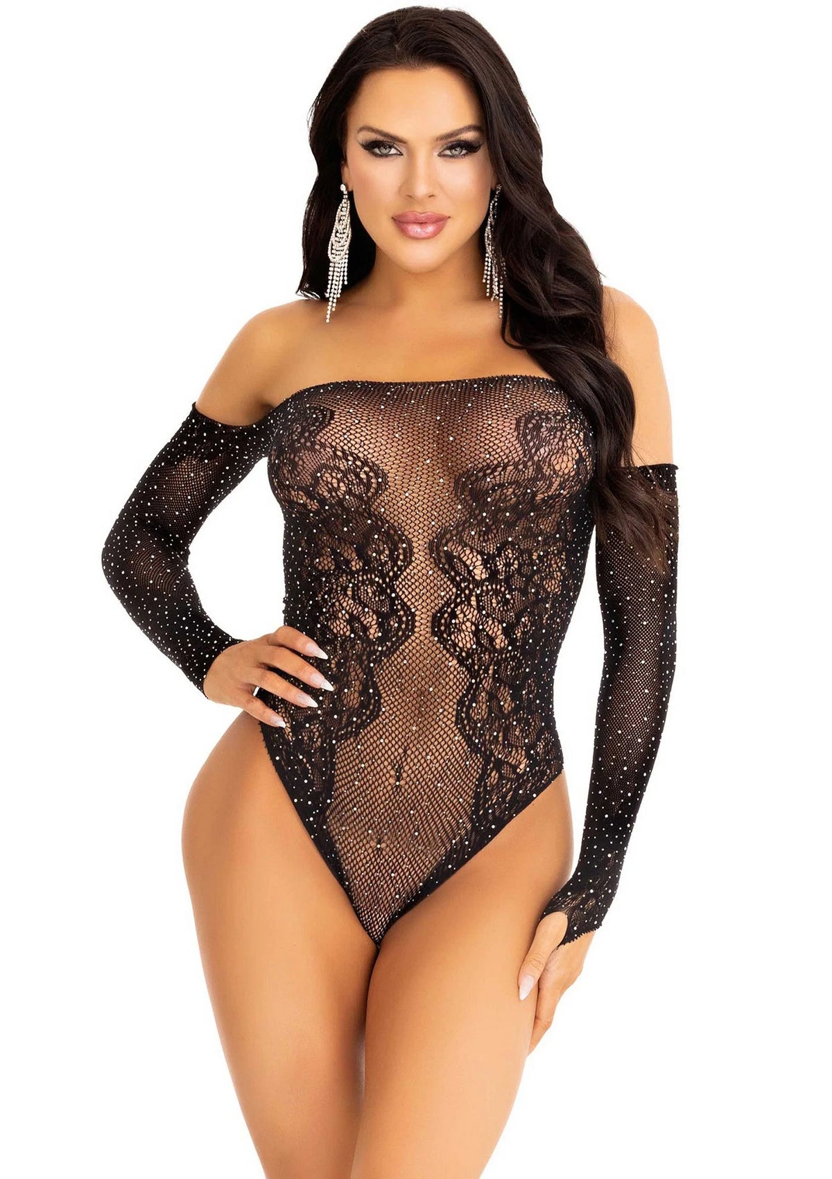 Bestel: Rhinestone Off The Shoulder Teddy - bij Happytoys.nl, happytoys.be, Happytoys.ae: erotische sex webshop | liever Happy dan Easy âââââ