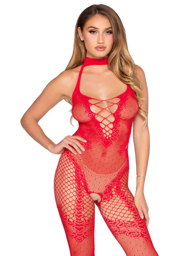 Bestel: Dotted Net Crotchless Bodystocking by Leg Avenue - bij Happytoys.nl, happytoys.be, Happytoys.ae: erotische sex webshop | liever Happy dan Easy âââââ
