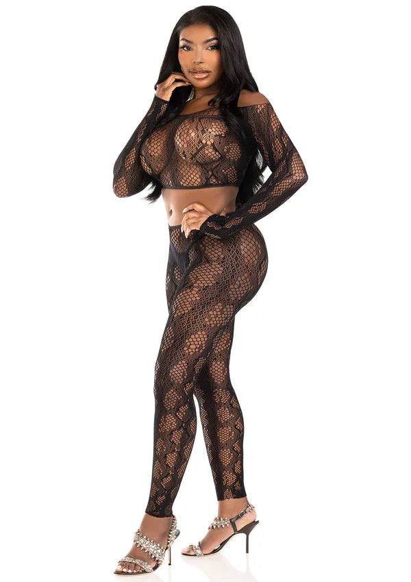 Bestel: Python Crop Top & Footless Tights by Leg Avenue - bij Happytoys.nl, happytoys.be, Happytoys.ae: erotische sex webshop | liever Happy dan Easy âââââ