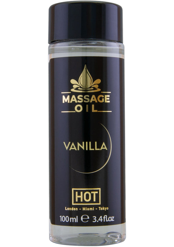 Bestel: Massage Oil 100 ml by Hot - bij Happytoys.nl, happytoys.be, Happytoys.ae: erotische sex webshop | liever Happy dan Easy ⭐⭐⭐⭐⭐ - Vanilla - 90232 - VANILLA - 100