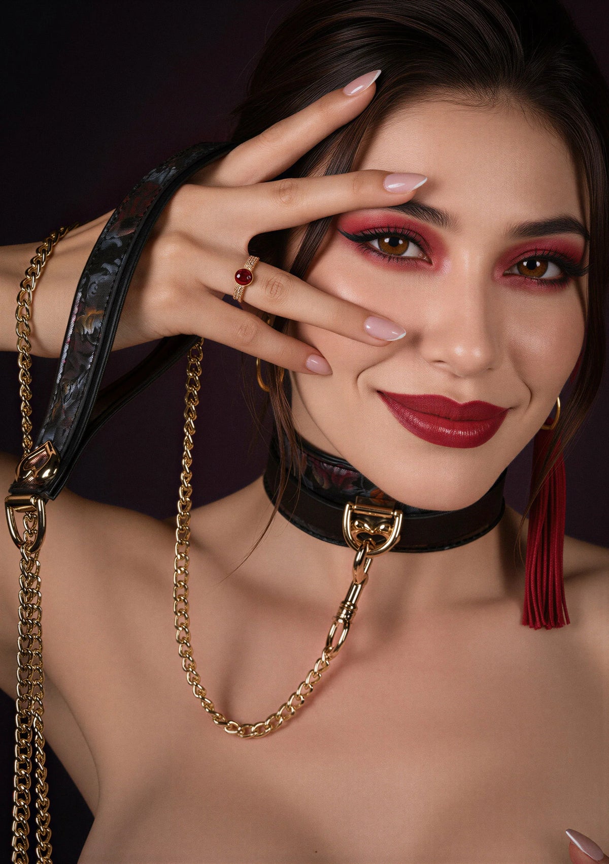 Bestel: Floral Jacquard Collar & Leash by Geisha - bij Happytoys.nl, happytoys.be, Happytoys.ae: erotische sex webshop | liever Happy dan Easy ⭐⭐⭐⭐⭐