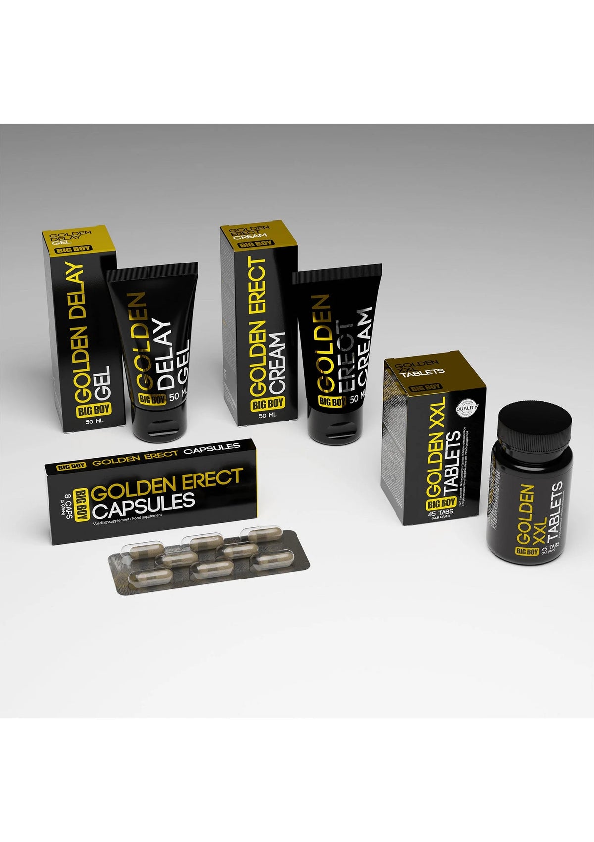 Bestel: Big Boy Golden Erect Capsules 8 pcs - bij Happytoys.nl, happytoys.be, Happytoys.ae: erotische sex webshop | liever Happy dan Easy âââââ