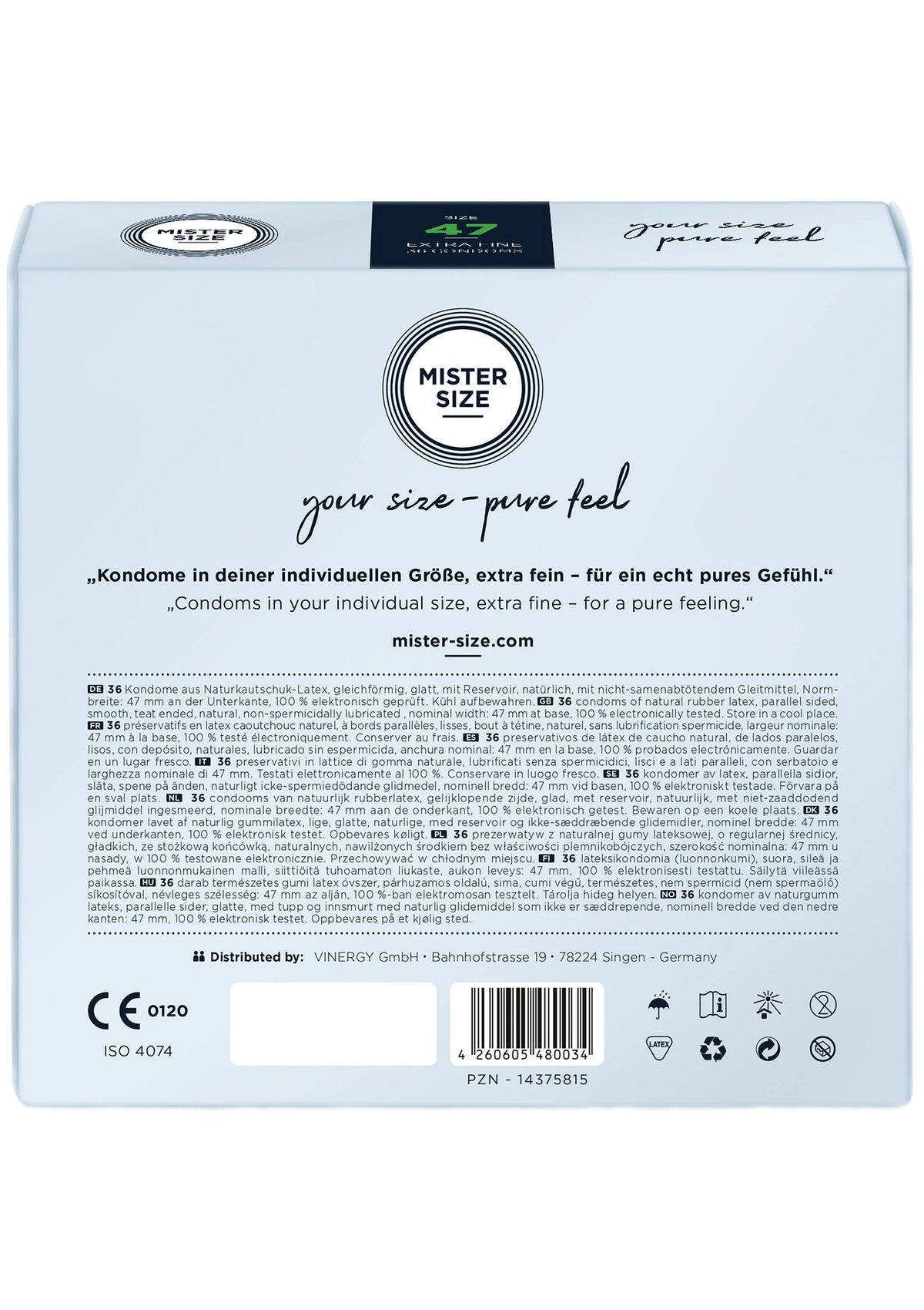 Bestel: MISTER SIZE 47mm Condoms 36pcs - bij Happytoys: de erotische sex webshop | liever Happy dan Easy ⭐⭐⭐⭐⭐