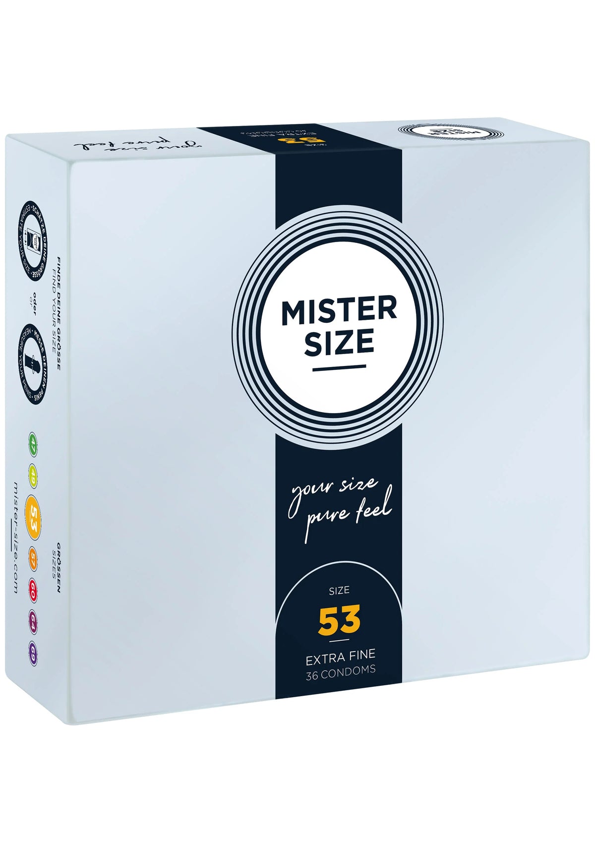 Bestel: MISTER SIZE 53mm Condoms 36pcs - bij Happytoys.nl, happytoys.be, Happytoys.ae: erotische sex webshop | liever Happy dan Easy ⭐⭐⭐⭐⭐